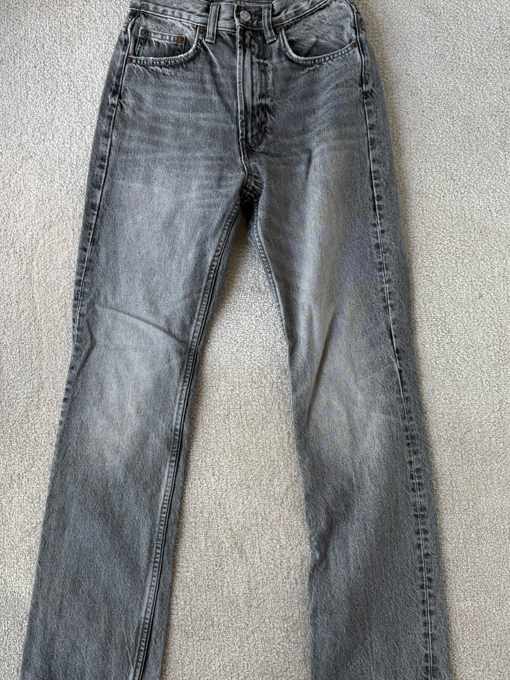ZARA Grey Washed Straight Leg Jeans